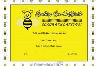 Printable Spelling Bee Certificate Sample In Yellow, Laser with Spelling Bee Award Certificate Template