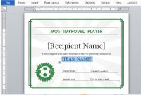 Printable Sports Certificate Template For Word inside Athletic Certificate Template