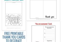 Printable Thank You Cards To Make With Your Kids with Free Printable Thank You Card Template