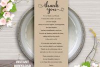 Printable Thank You Place Card, Wedding Thank You Card inside Celebrate It Templates Place Cards