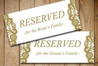 Printable Wedding Reserved Card Template regarding Reserved Cards For Tables Templates