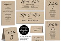 Printable Wedding Seating Chart Template, Plus Table Numbers with Michaels Place Card Template