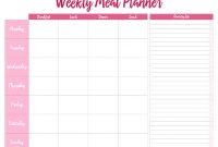Printable Weekly Meal Planners – Free | Live Craft Eat throughout Blank Meal Plan Template