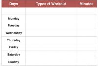 Printable Workout Schedule Blank Template | Workout Training Log regarding Blank Workout Schedule Template