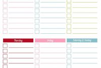 Printable+Blank+Weekly+Checklist+Template | Cleaning inside Blank Checklist Template Pdf