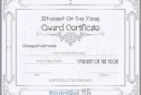 Professional Student Of The Year Award Certificate Sample In within Student Of The Year Award Certificate Templates