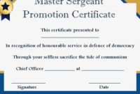 Promotion Certificate Template : 20+ Free Templates For within Officer Promotion Certificate Template