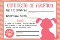 Puppy Adoption Certificate  Party-Ideen In  Im in Pet Adoption Certificate Template
