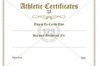 Rare Athletic Certificate Template Free - 123Certificate within Athletic Certificate Template