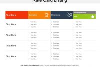 Rate Card Listing | Powerpoint Presentation Templates | Ppt throughout Advertising Rate Card Template