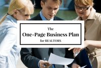 Real Estate Coaching – The One Page Real Estate Business Plan throughout Business Plan Template For Real Estate Agents