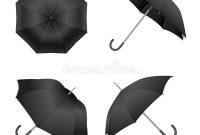 Realistic Detailed 3D Black Blank Umbrella Template Mockup within Blank Umbrella Template