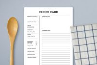 Recipe Cards Printable Recipe Card Template Recipe Sheet regarding Recipe Card Design Template