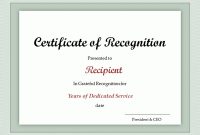 Recognition Of Service Certificate Template (1 in Recognition Of Service Certificate Template