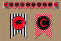 Red And Black High School Graduation Party Decorations, College Graduation  Banner Template, Congratulations Banner, Red Banner Printable G4 intended for Congratulations Banner Template