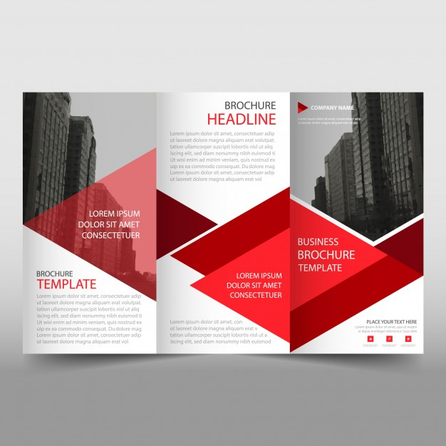Red And White Trifold Business Brochure Template | Free Vector in Free Tri Fold Business Brochure Templates