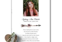 Remembrance Memorial Tribute Card Template Bohemian Flower Arrow in Remembrance Cards Template Free