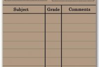 Report Card Template Entire Report Card Template Suitable throughout Blank Report Card Template