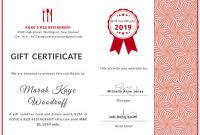Restaurant Gift Certificate Template (6) – Templates Example within Dinner Certificate Template Free