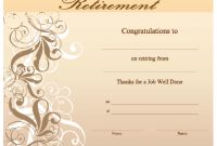 Retirement Certificate Printable Certificate with regard to Retirement Certificate Template