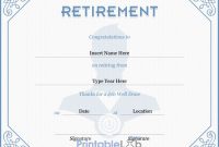 Retirement Certificate Sample In Onahau, Danube And Silver for Retirement Certificate Template