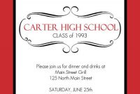 Reunion Invitations – Classic Red And White 20 Year Class intended for Reunion Invitation Card Templates