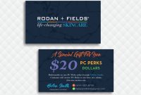 Rodan And Fields Business Cards, Rodan And Fields Pc Perks Dollars, Custom  Rodan And Fields Cards, Rodan And Fields Cards, Rf86 inside Rodan And Fields Business Card Template