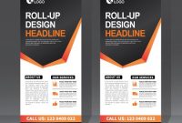 Roll Up Banner Design Template, Vertical, Abstract inside Retractable Banner Design Templates