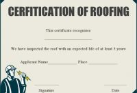 Roof Certification Letter Template In 2020 | Certificate with Roof Certification Template
