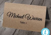 Rustic Place Card Template, Wedding Placecard Template pertaining to Michaels Place Card Template