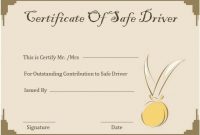Safe Driver Certificates | Certificate Templates, Printable regarding Safe Driving Certificate Template