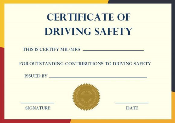 Safe Driving Certificate Template: 20 Printable Certificate inside Safe Driving Certificate Template