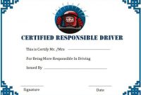 Safe Driving Certificate Template: 20 Printable Certificate pertaining to Safe Driving Certificate Template