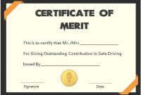 Safe Driving Certificate Template: 20 Printable Certificate regarding Safe Driving Certificate Template