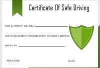 Safe Driving Certificate Template: 20 Printable Certificate throughout Safe Driving Certificate Template