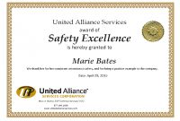 Safety Recognition Certificate Template (2 for Safety Recognition Certificate Template