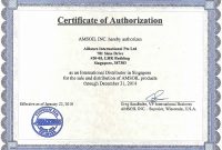 Sales Agent Authorization Certificate Word Template regarding Certificate Of Authorization Template