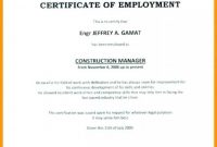 Sample Certificate Of Employment Sample Certificate inside Template Of Certificate Of Employment
