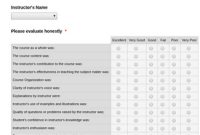 Sample Course Evaluation Form Template | Jotform throughout Blank Evaluation Form Template