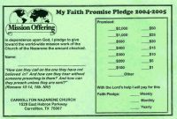 Sample: Faith Promise Commitment Or Pledge Card throughout Church Pledge Card Template