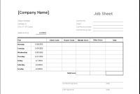 Sample Job Sheet Template For Ms Excel | Excel Templates with Sample Job Cards Templates