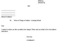 Sample Letter For Notice Of Change Of Address – Awaiting with Business Change Of Address Template