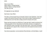 Sample Loan Application Letters Free Example Format Letter intended for Business Proposal For Bank Loan Template