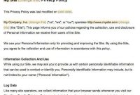 Sample Privacy Policy Template - Termsfeed pertaining to Credit Card Privacy Policy Template