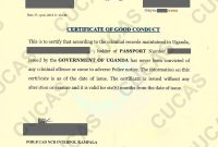 Sample & Standard : Certificate Of Good Conduct – Cucas throughout Good Conduct Certificate Template