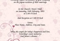 Sample Wedding Card Invitation | Wedding Invitation Layout inside Church Wedding Invitation Card Template