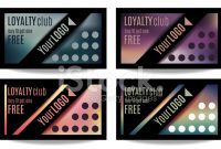 Satz Von Vier Kunden Treue Karte Oder Belohnung Karte for Customer Loyalty Card Template Free