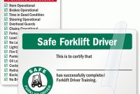 Self Laminating Forklift Wallet Card (2-Sided): Safe Forklift Driver  Training Certificate / Forklift Checklist regarding Forklift Certification Card Template