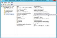 Server 2012 Configuration – Certificate Templates for Certificate Authority Templates