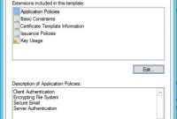 Server 2012 Configuration – Certificate Templates for Workstation Authentication Certificate Template